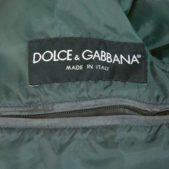 Dolce & Gabbana Dark Green Leather Trim Zip Front Jacket M - Picture 6 of 7